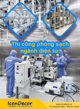 Thi công phòng sạch ngành điện tử – Không gian kiểm soát bụi, tiết kiệm điện năng